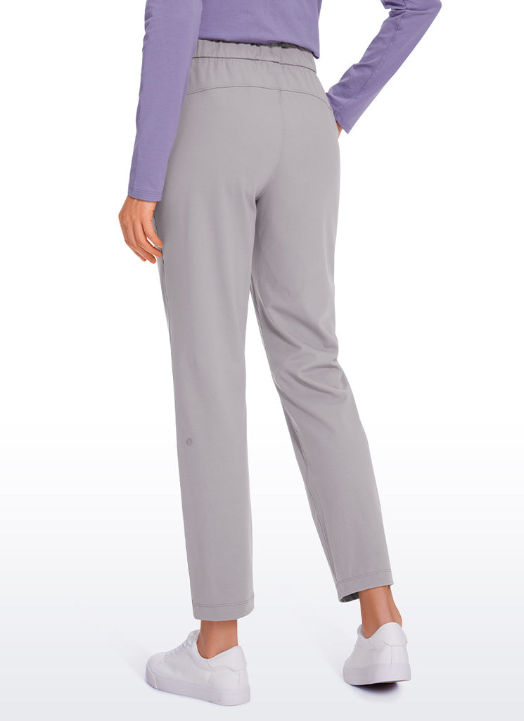 CRZ YOGA Women's Travel Slim Fit Stretch Drawstring 7/8 Pants 27'' Ink Gray