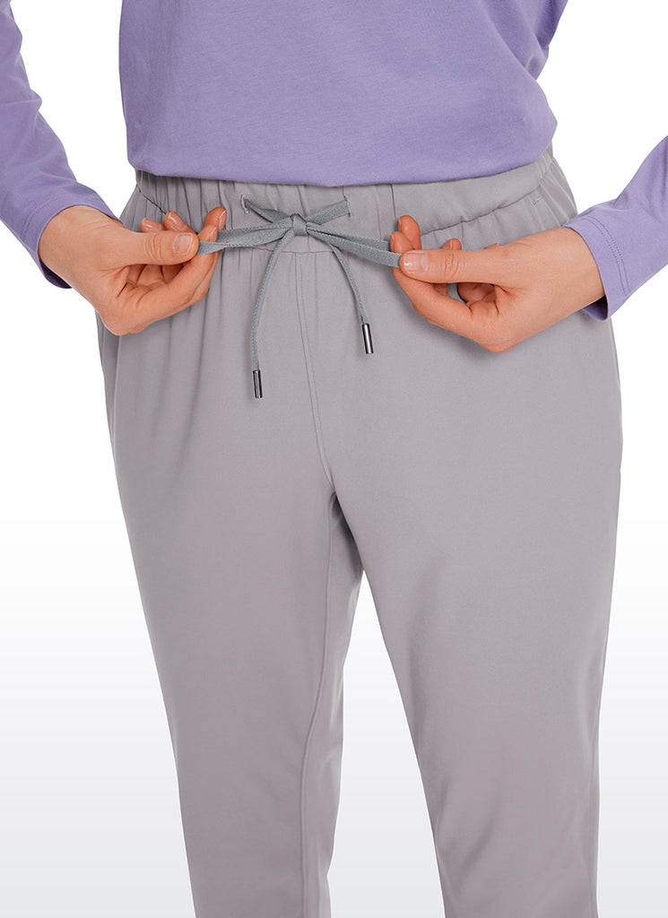 CRZ YOGA Women's Travel Slim Fit Stretch Drawstring 7/8 Pants 27'' Ink Gray