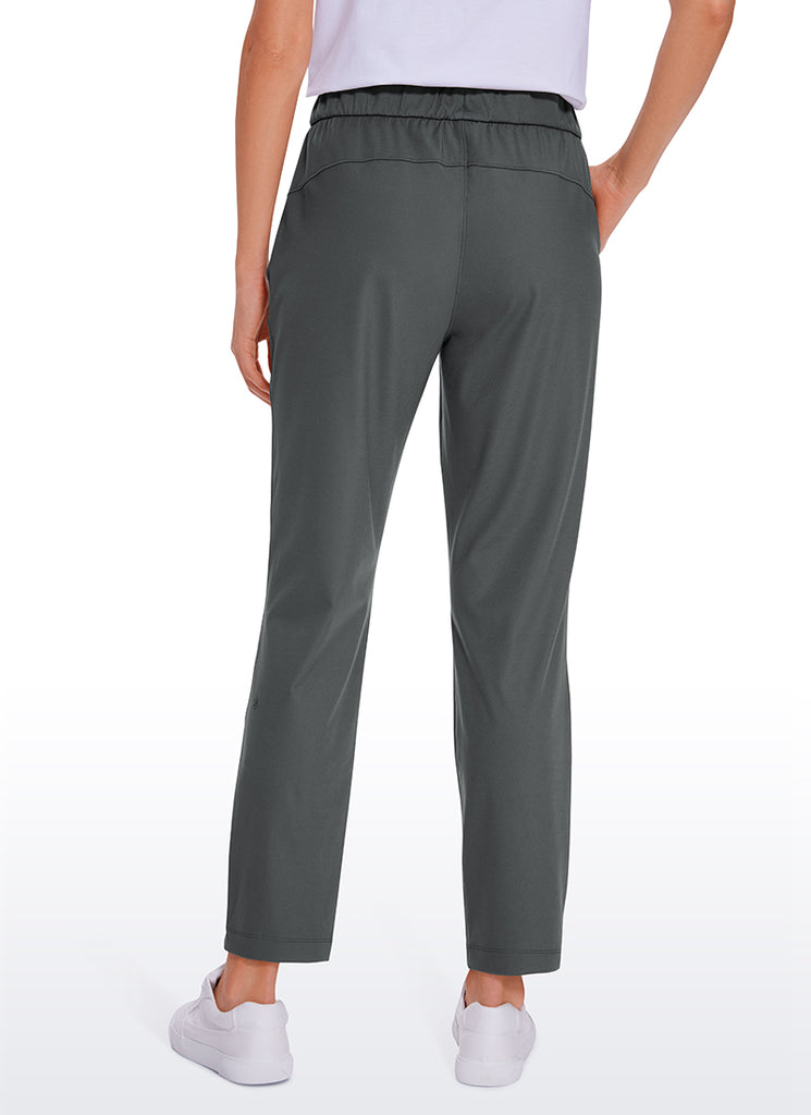 CRZ YOGA Women's Travel Slim Fit Stretch Drawstring 7/8 Pants 27'' Universe Blue