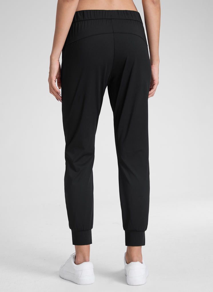 CRZ YOGA Women's Travel Slim Fit Stretch Drawstring Jogger 27'' Black