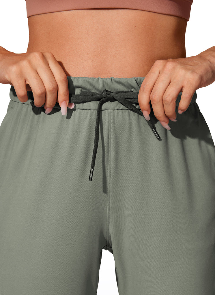 CRZ YOGA Women's Travel Slim Fit Stretch Drawstring Jogger 27'' Lunar Rock