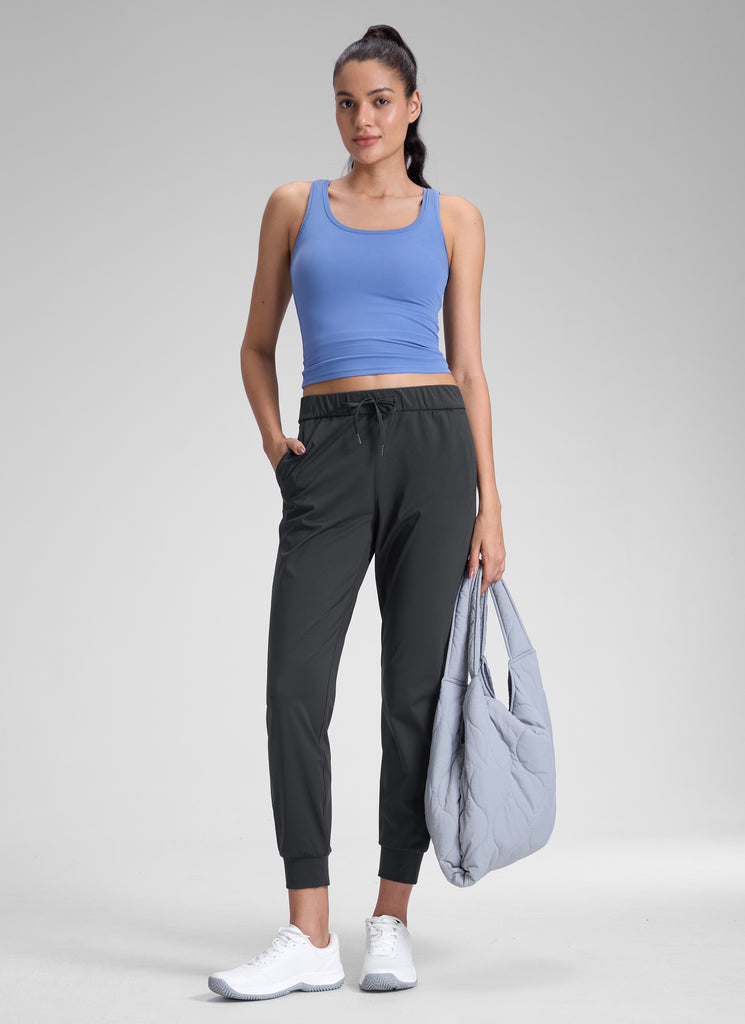 CRZ YOGA Women's Travel Slim Fit Stretch Drawstring Jogger 27'' Universe Blue