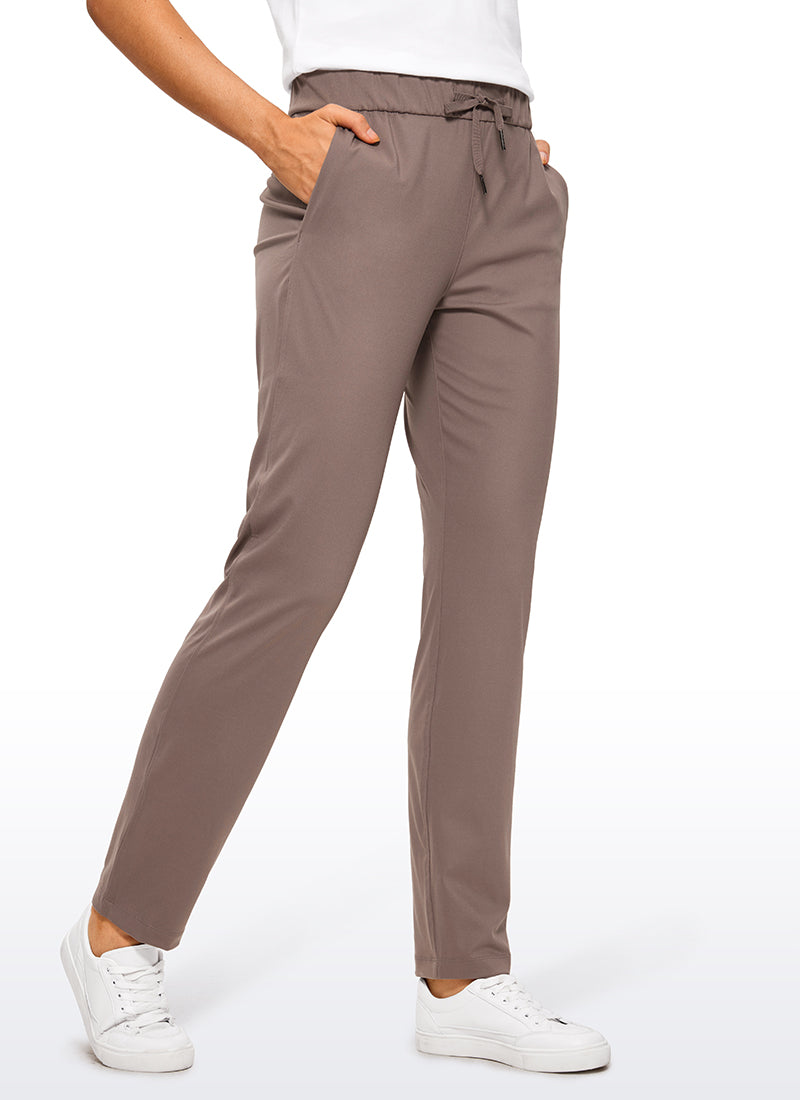 Stretch Drawstring Long Pants with Pockets 31''