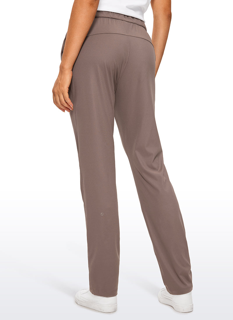 Stretch Drawstring Long Pants with Pockets 31''