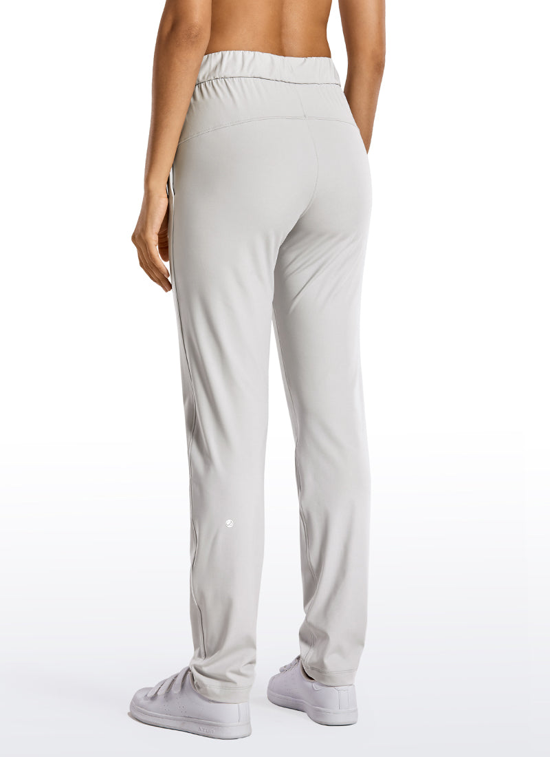 Stretch Drawstring Long Pants with Pockets 31''