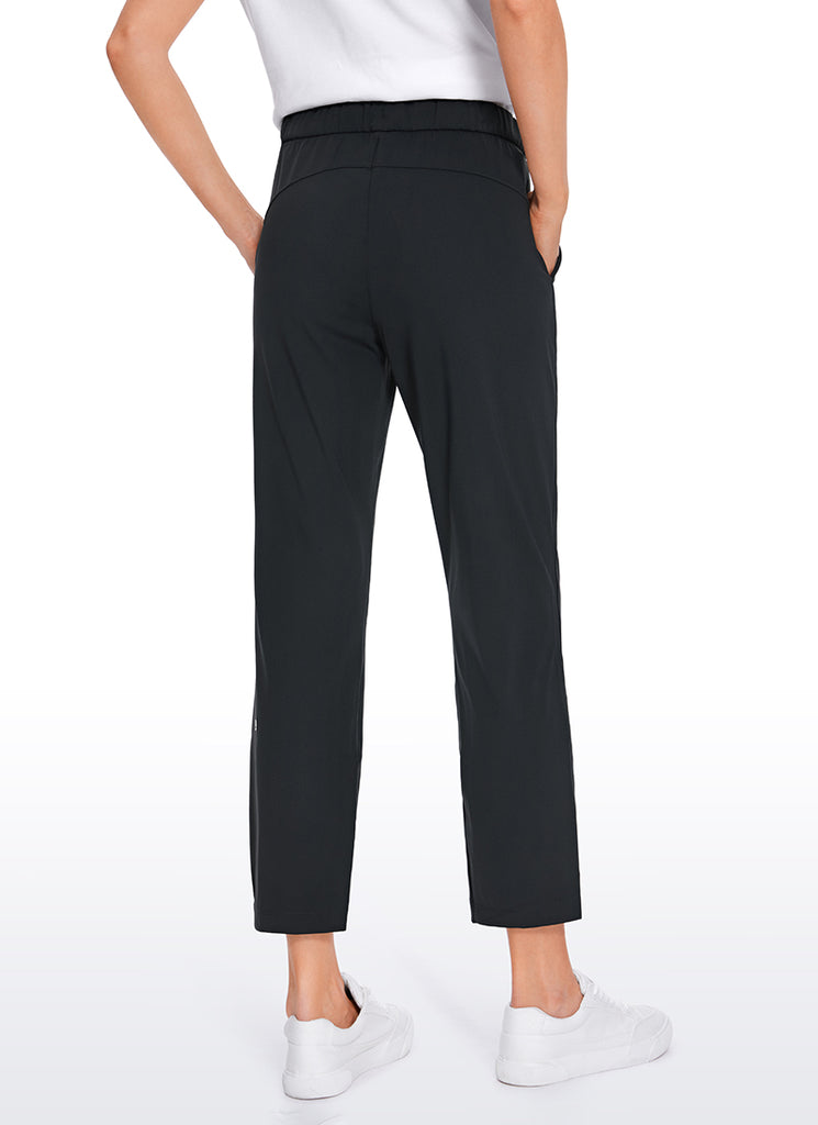 CRZ YOGA Women's Travel Slim Fit Stretch On the Travel Pants 25'' Black