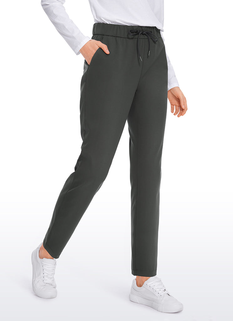 CRZ YOGA Women's Travel Slim Fit Stretch On the Travel Pants 29'' Black