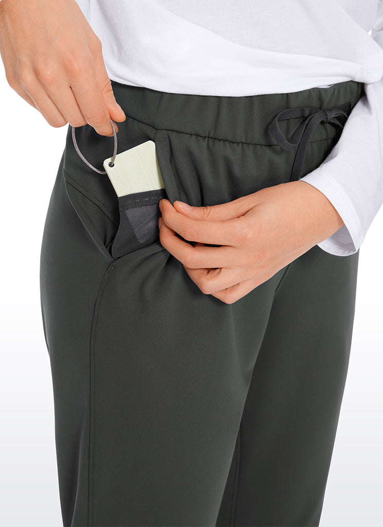 CRZ YOGA Women's Travel Slim Fit Stretch On the Travel Pants 29'' Grey Olive