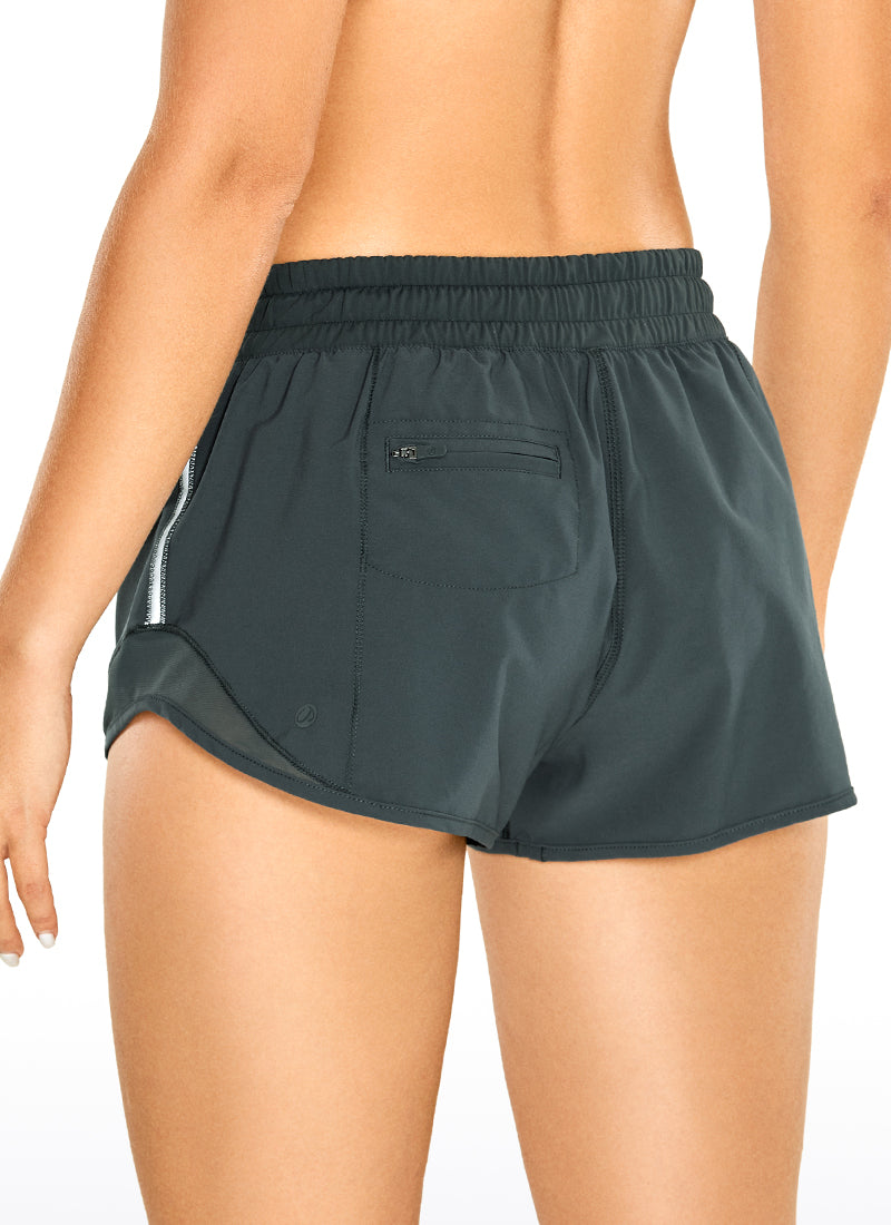 Feathery-Fit Mid-Rise Lined Shorts with Drawstring 2.5''