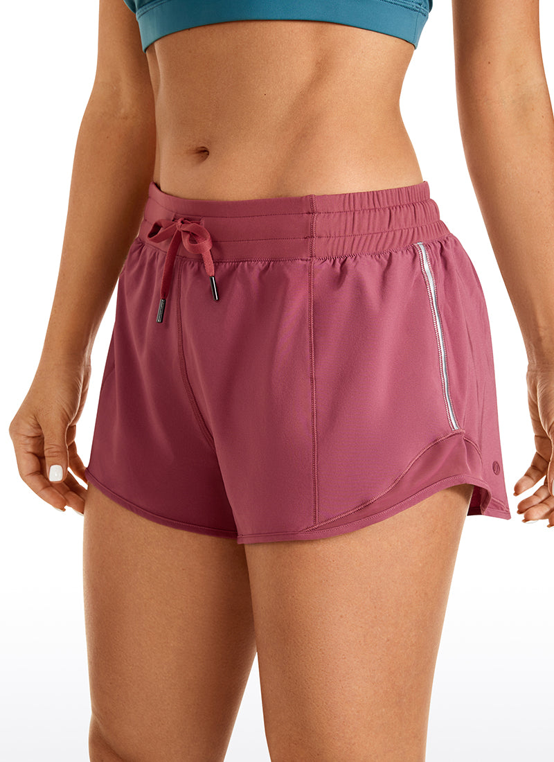 Short en plumes de course avec cordon de serrage 2.5 ''