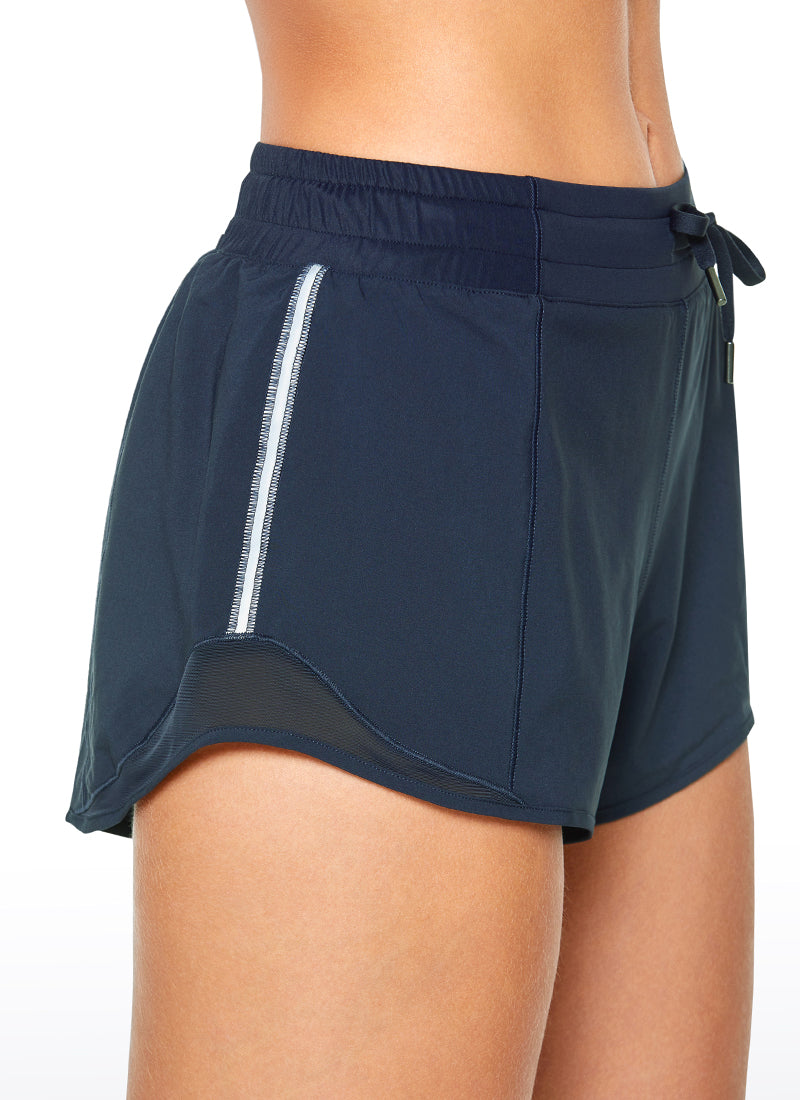 Short en plumes de course avec cordon de serrage 2.5 ''