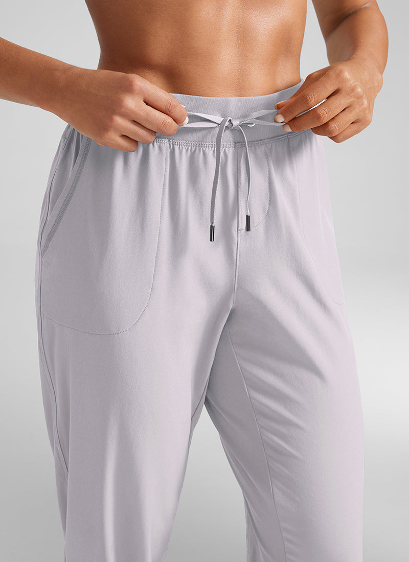 CRZ YOGA Women's Train Loose Fit Feathery-Fit Drawstring Jogger 28'' Dark Chrome