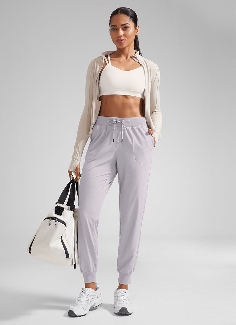 CRZ YOGA Women's Train Loose Fit Feathery-Fit Drawstring Jogger 28'' Dark Chrome