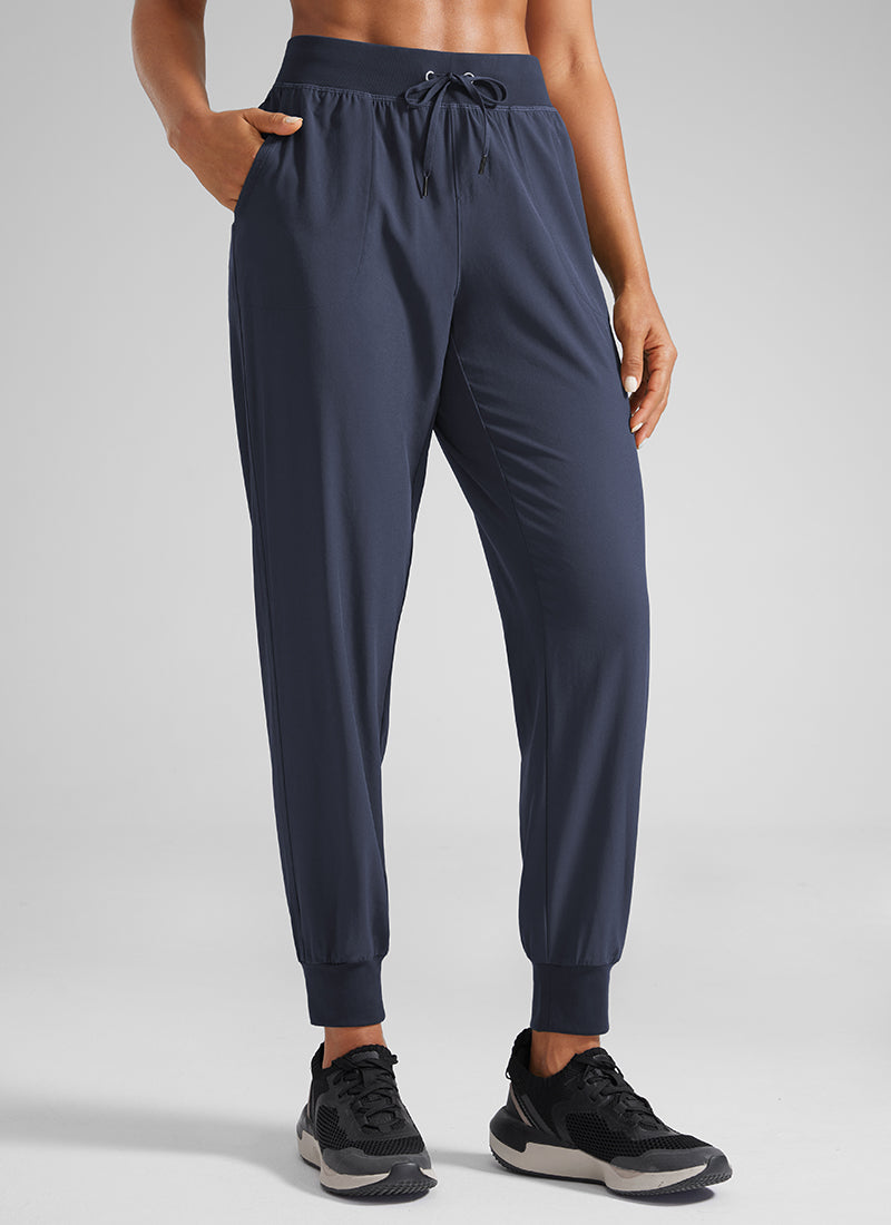 CRZ YOGA Women's Train Loose Fit Feathery-Fit Drawstring Jogger 28'' Navy