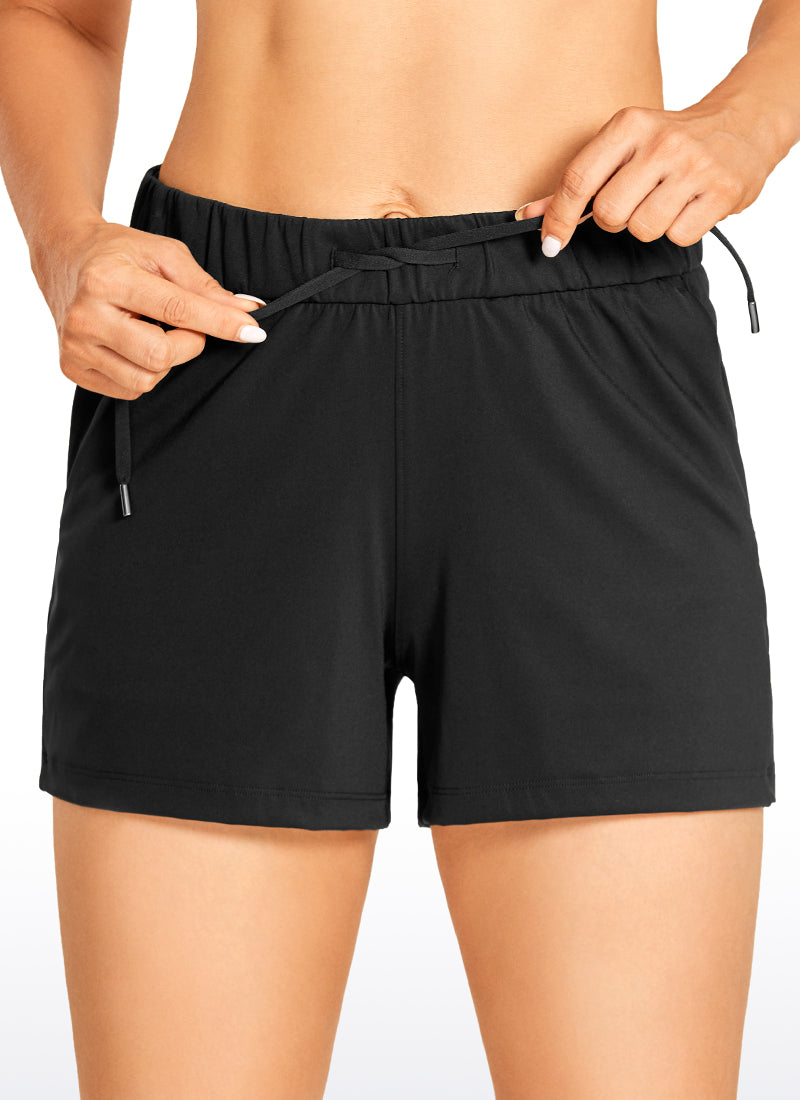 Stretch Mid-Rise Drawstring Shorts with Pockets 3.5