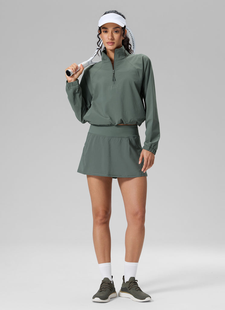 CRZ YOGA Women's Tennis Skrit Feathery-Fit Pleated Tennis Skirt 13'' Grey Sage