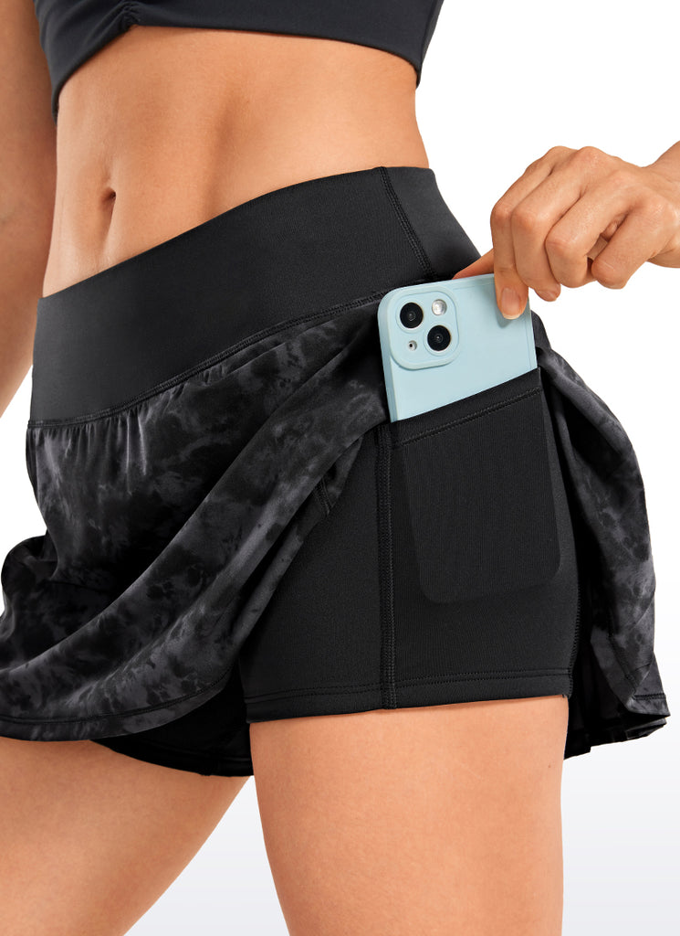 CRZ YOGA Women's Tennis Skrit Feathery-Fit Pleated Tennis Skirt 13'' Mineral brown