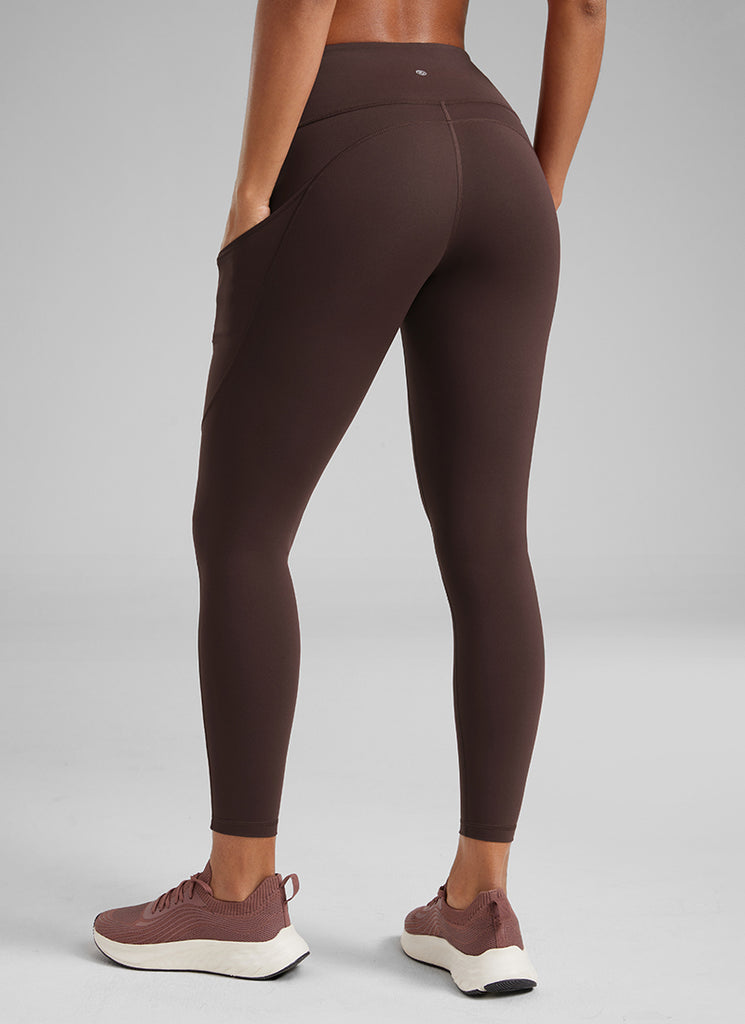CRZ YOGA Women's Yoga Train High Rise Nakedfeel Pocket Leggings 25'' Hot Fudge Brown