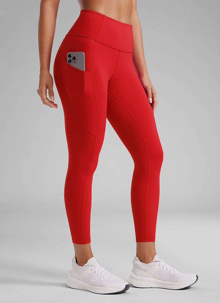 CRZ YOGA Women's Yoga Train High Rise Nakedfeel Pocket Leggings 25'' Viva Magenta