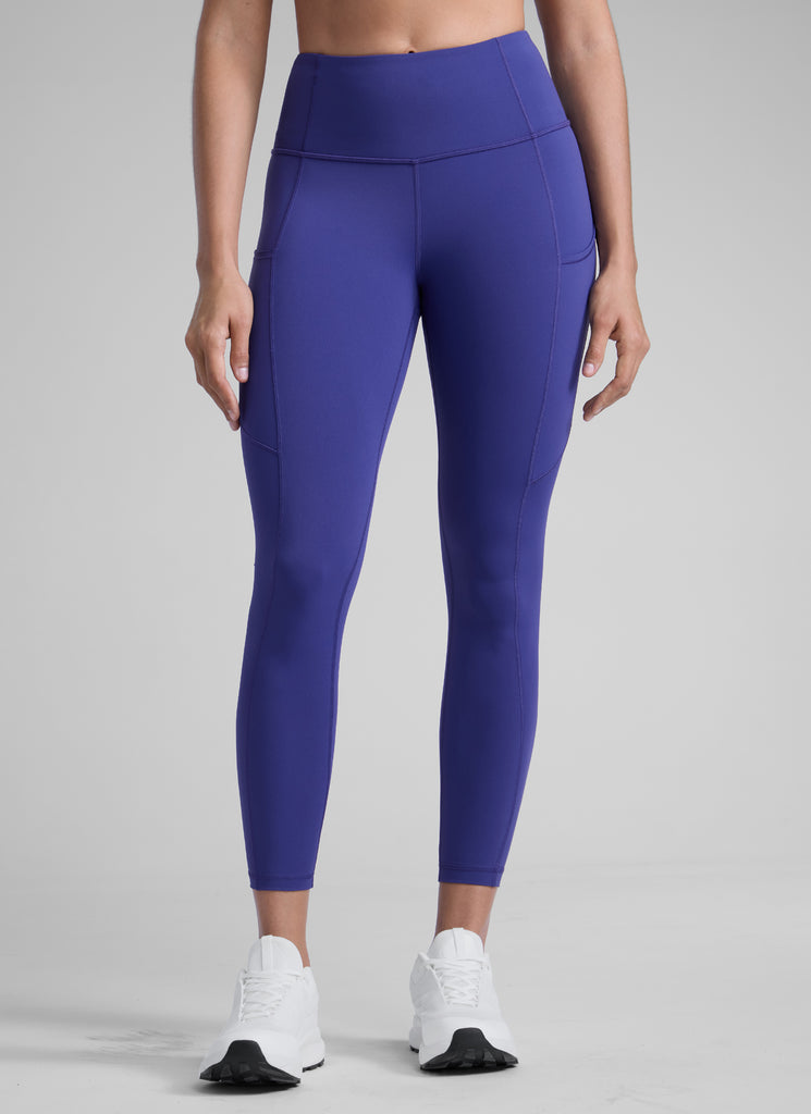 CRZ YOGA Women's Yoga Train High Rise Nakedfeel Pocket Leggings 25'' Crimson