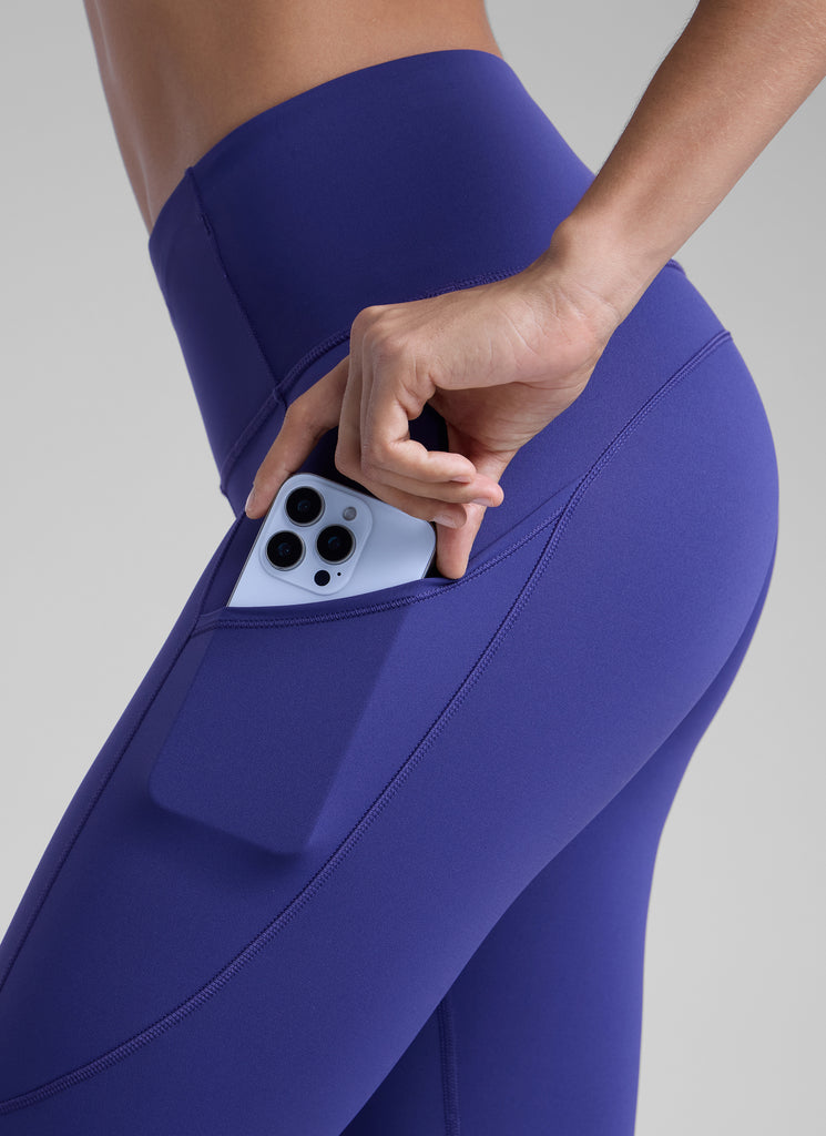 CRZ YOGA Women's Yoga Train High Rise Nakedfeel Pocket Leggings 25'' Taupe