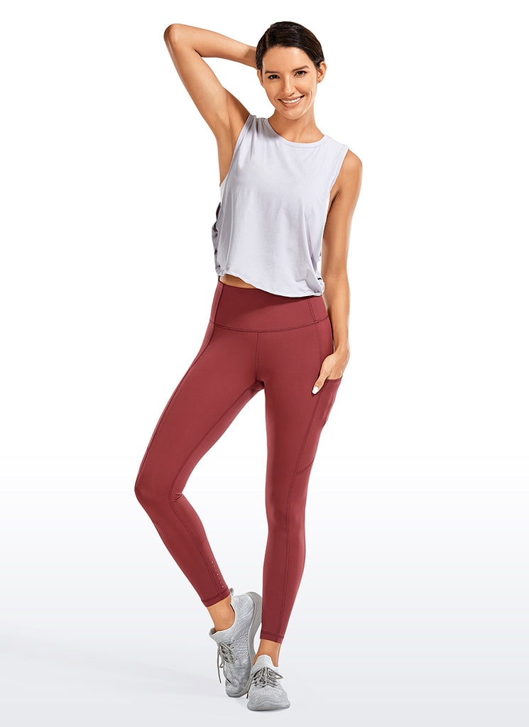 CRZ YOGA Women's Yoga Train High Rise Nakedfeel Pocket Leggings 25'' Savannah