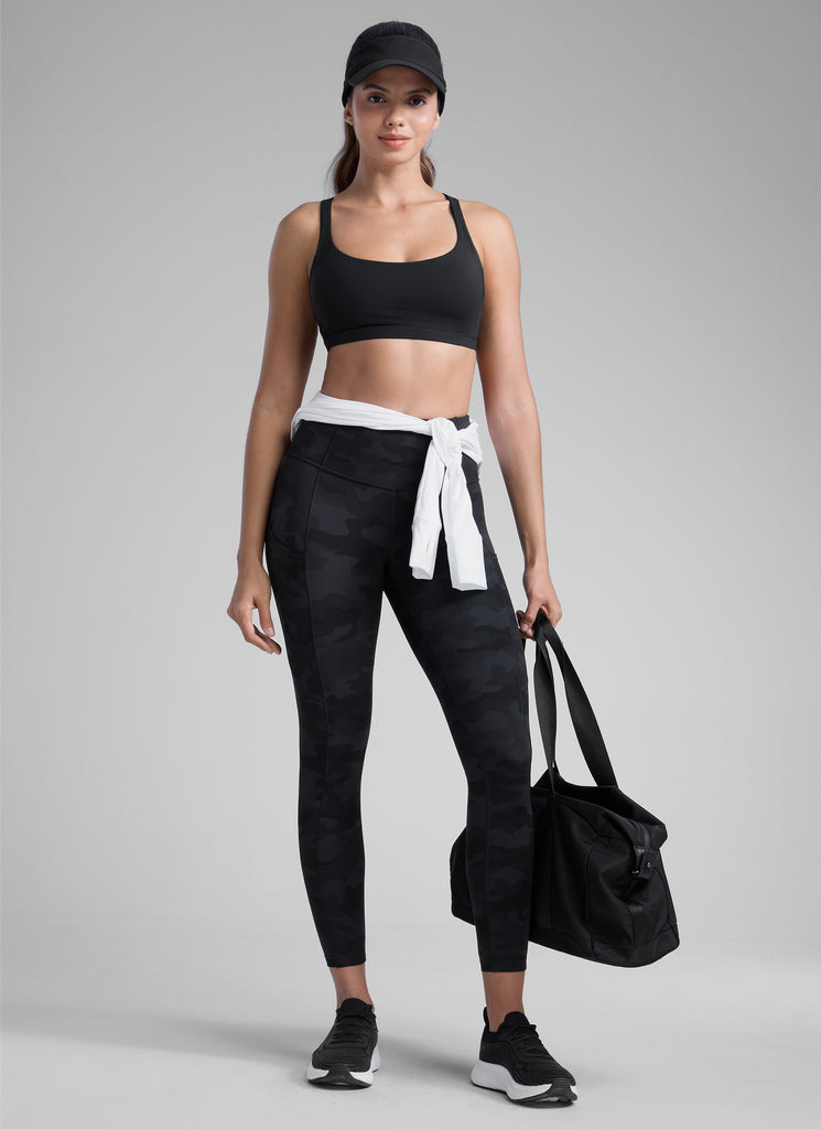 CRZ YOGA Women's Yoga Train High Rise Nakedfeel Pocket Leggings 25'' Ink Gray