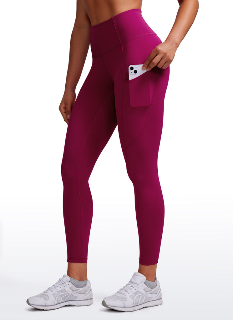 CRZ YOGA Women's Yoga Train High Rise Nakedfeel Pocket Leggings 25'' Curtain Violet Ash