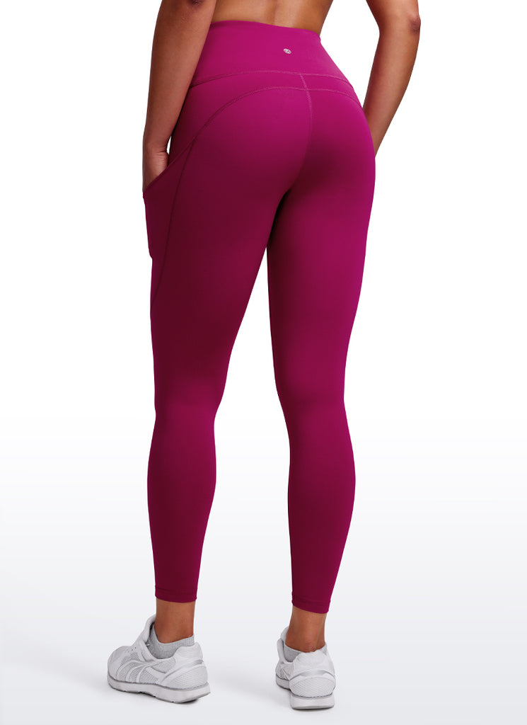 CRZ YOGA Women's Yoga Train High Rise Nakedfeel Pocket Leggings 25'' Curtain Violet Ash