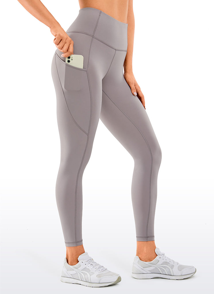 CRZ YOGA Women's Yoga Train High Rise Nakedfeel Pocket Leggings 25'' Lunar Rock