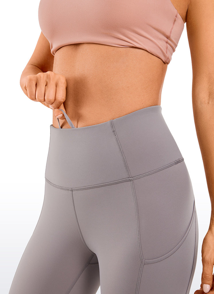 CRZ YOGA Women's Yoga Train High Rise Nakedfeel Pocket Leggings 25'' Lunar Rock