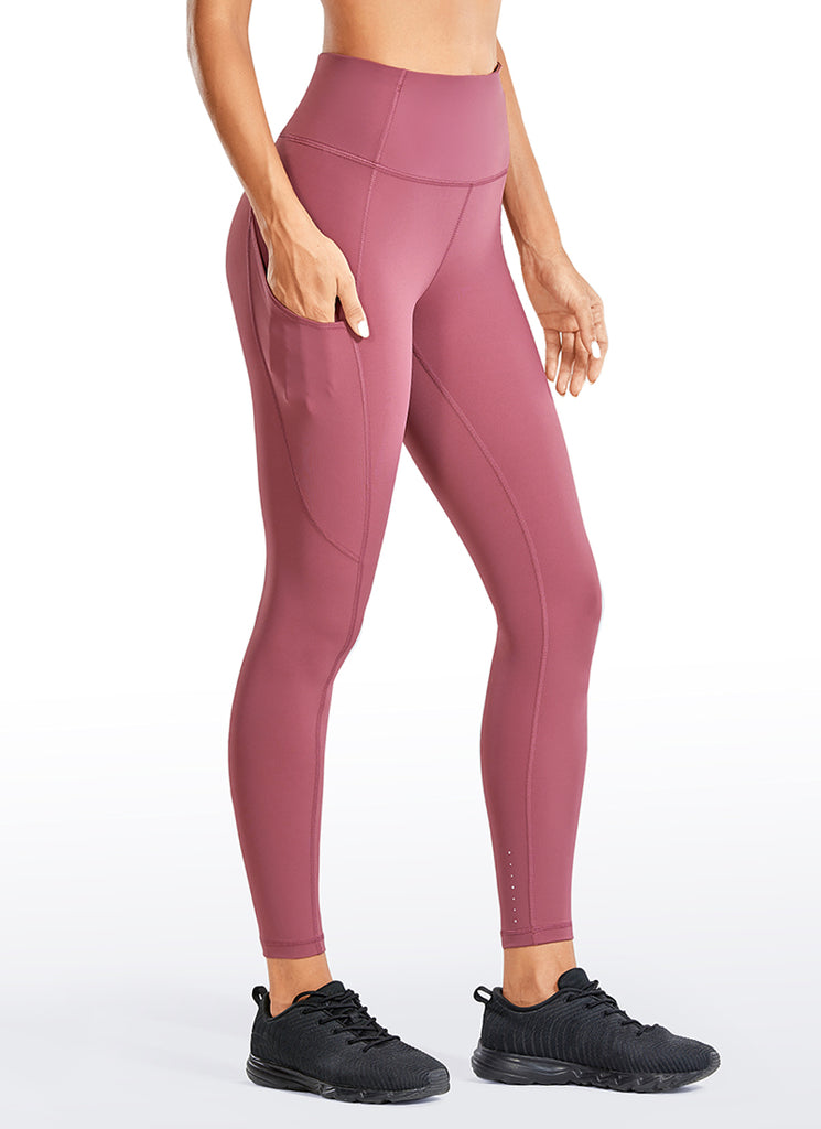 CRZ YOGA Women's Yoga Train High Rise Nakedfeel Pocket Leggings 25'' Misty Merlot