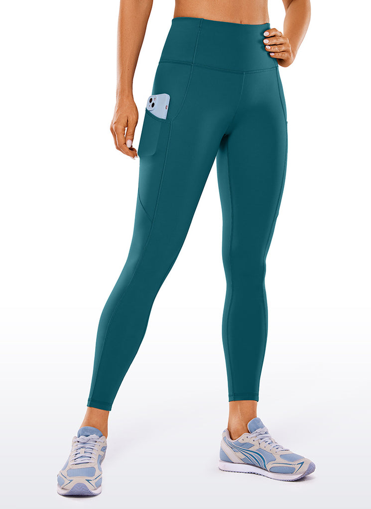 CRZ YOGA Women's Yoga Train High Rise Nakedfeel Pocket Leggings 25'' The heartbeat powder