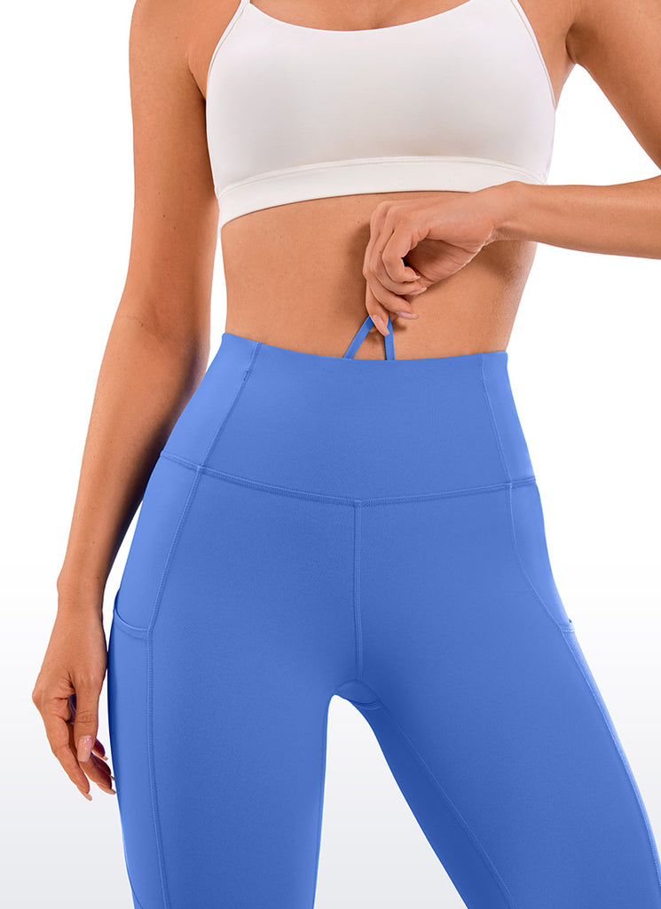 CRZ YOGA Women's Yoga Train High Rise Nakedfeel Pocket Leggings 25'' Madagascar Blue