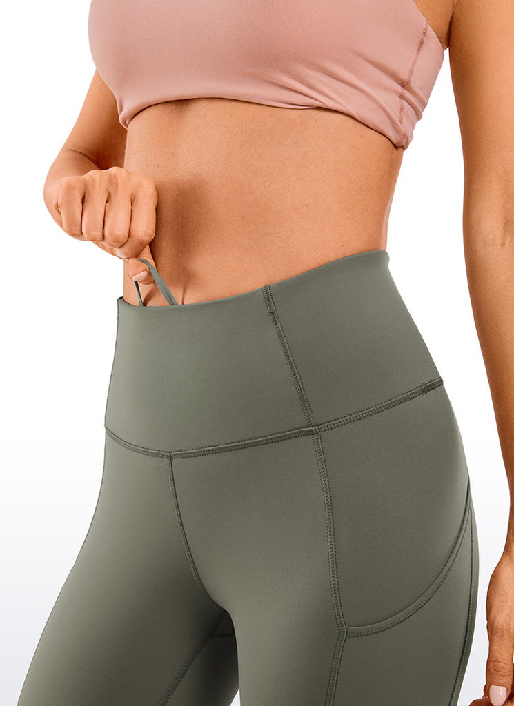 CRZ YOGA Women's Yoga Train High Rise Nakedfeel Pocket Leggings 25'' Petrol Blue