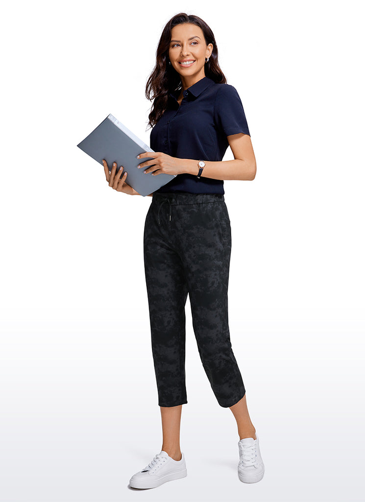 CRZ YOGA Women's Travel Slim Fit Stretch Cropped Pants Capris 23'' Mineral brown