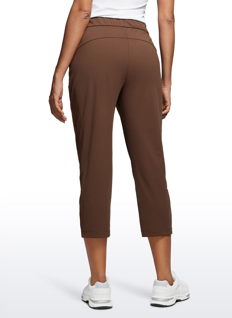 CRZ YOGA Women's Travel Slim Fit Stretch Cropped Pants Capris 23'' Navy