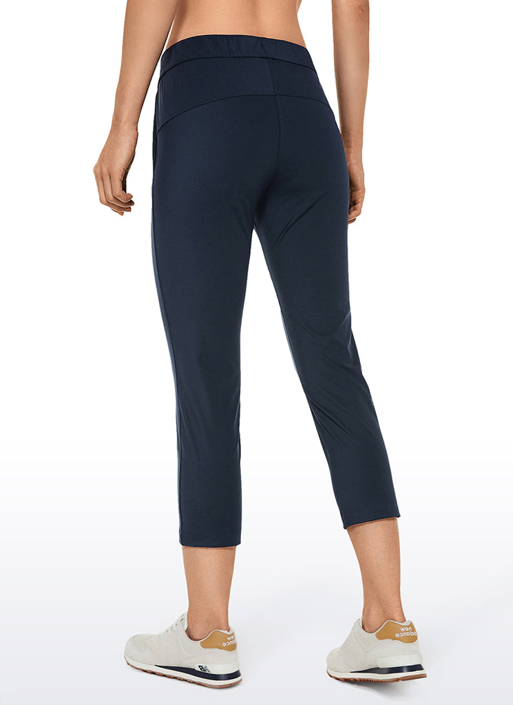 CRZ YOGA Women's Travel Slim Fit Stretch Cropped Pants Capris 23'' Mysterious Grey