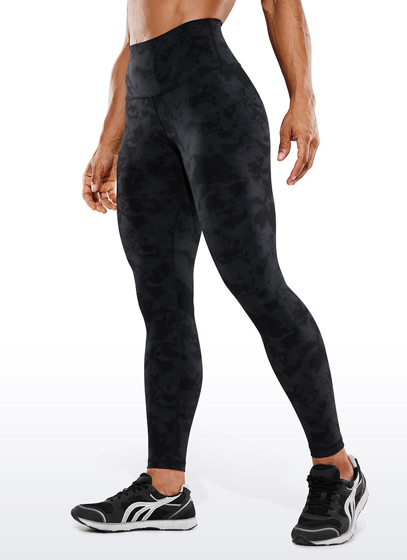 CRZ YOGA Butterluxe Matte Kunstleren Legging voor Dames 28'' - Geen Naad aan de Voorkant Hoge Taille Stretch Tights Kunstleren Broek Zwart foliepatroon S