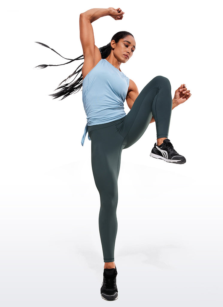 CRZ YOGA Women's Train High Rise Hugged Feel Compression Leggings 28'' Melanite