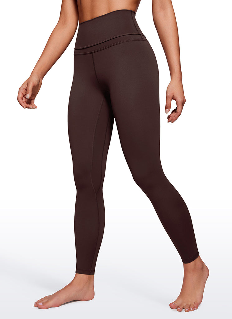 CRZ YOGA Women's Yoga Train High Rise Tall Nakedfeel Leggings 28'' Hot Fudge Brown
