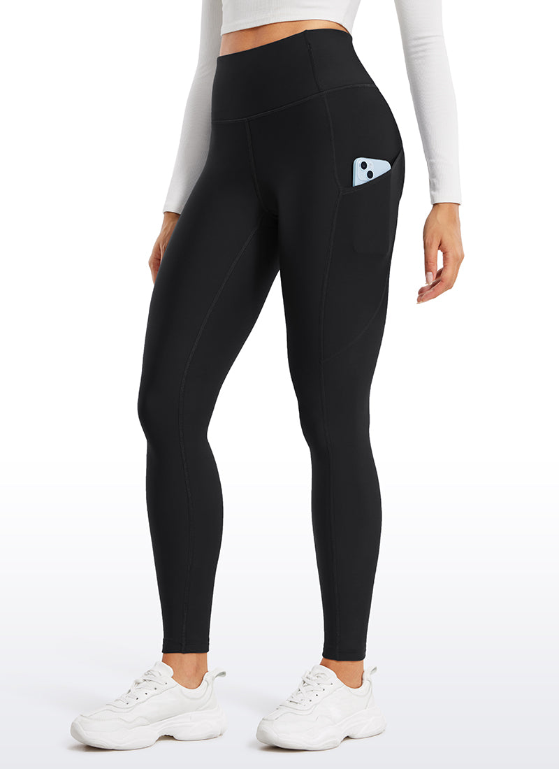 Leggings de poche ligné en molleton thermique 28 ''