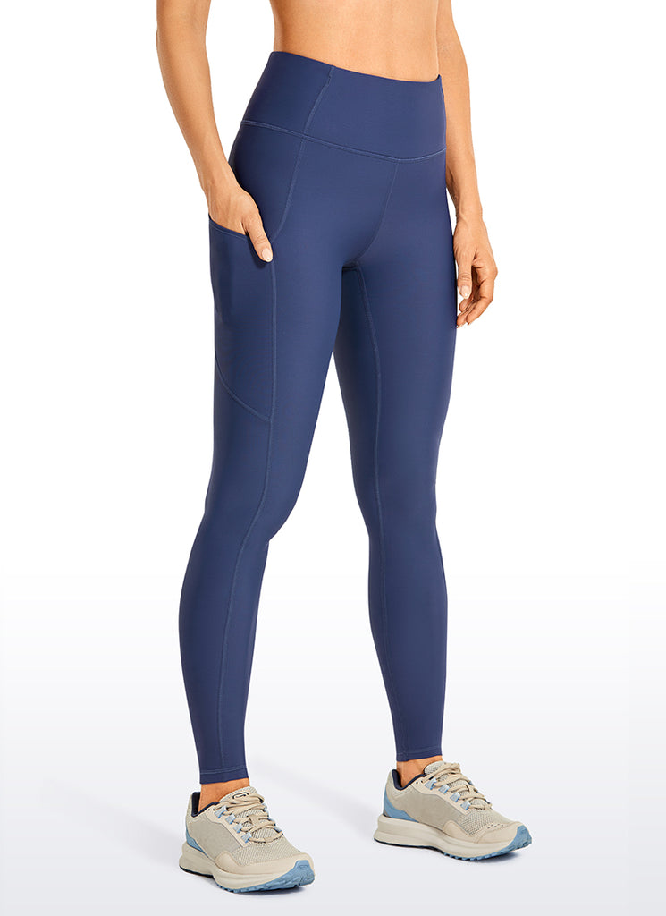 CRZ YOGA Women's High Rise Thermal Fleece Lined Pocket Leggings 28'' Olive leopard grain