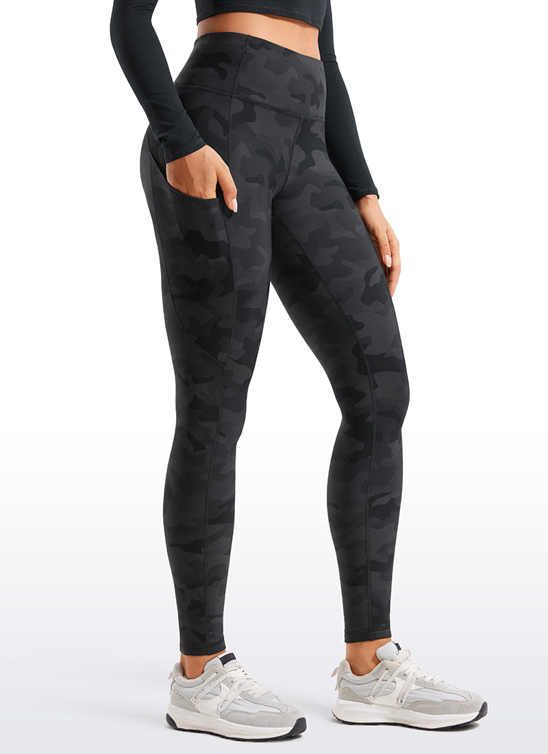 Leggings de poche ligné en molleton thermique 28 ''