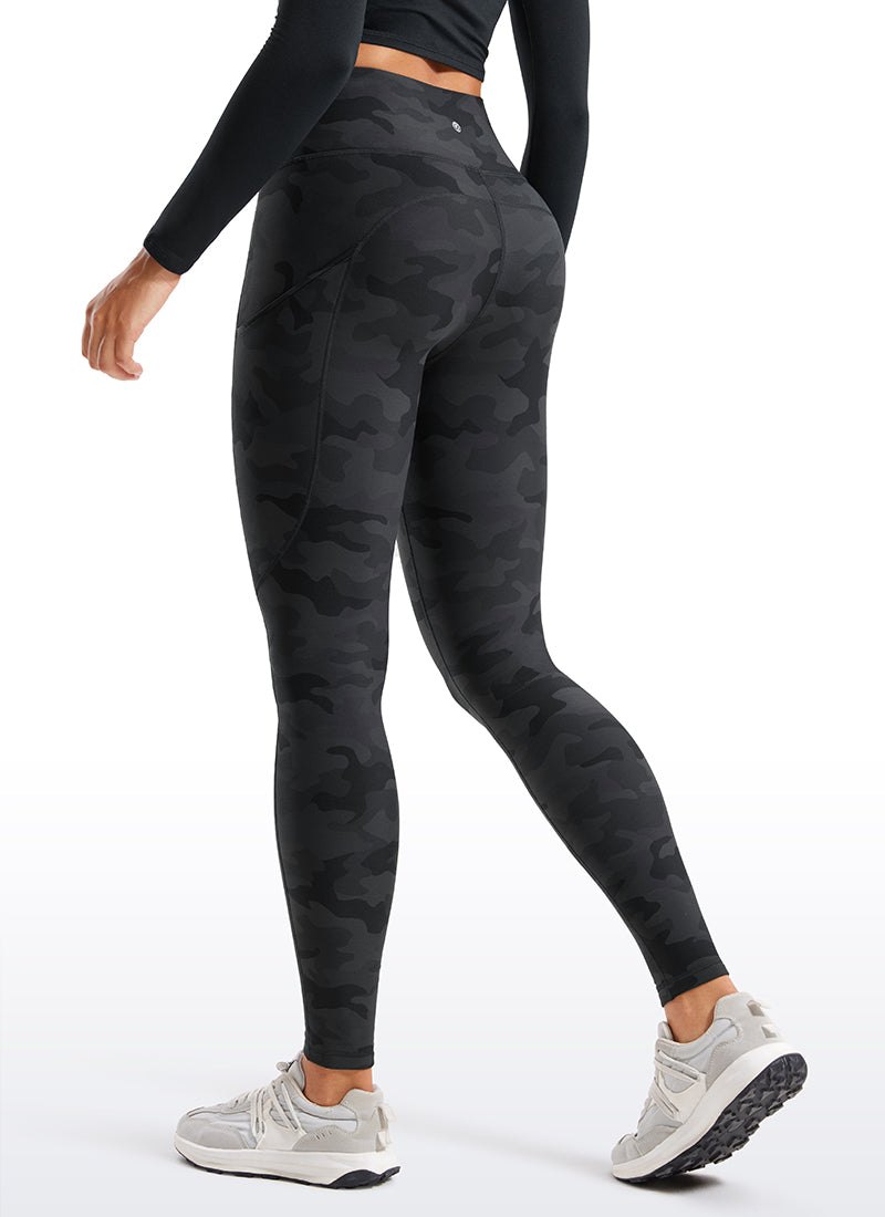 Leggings de poche ligné en molleton thermique 28 ''