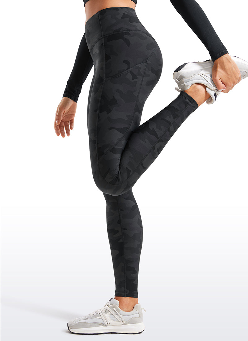 Leggings de poche ligné en molleton thermique 28 ''