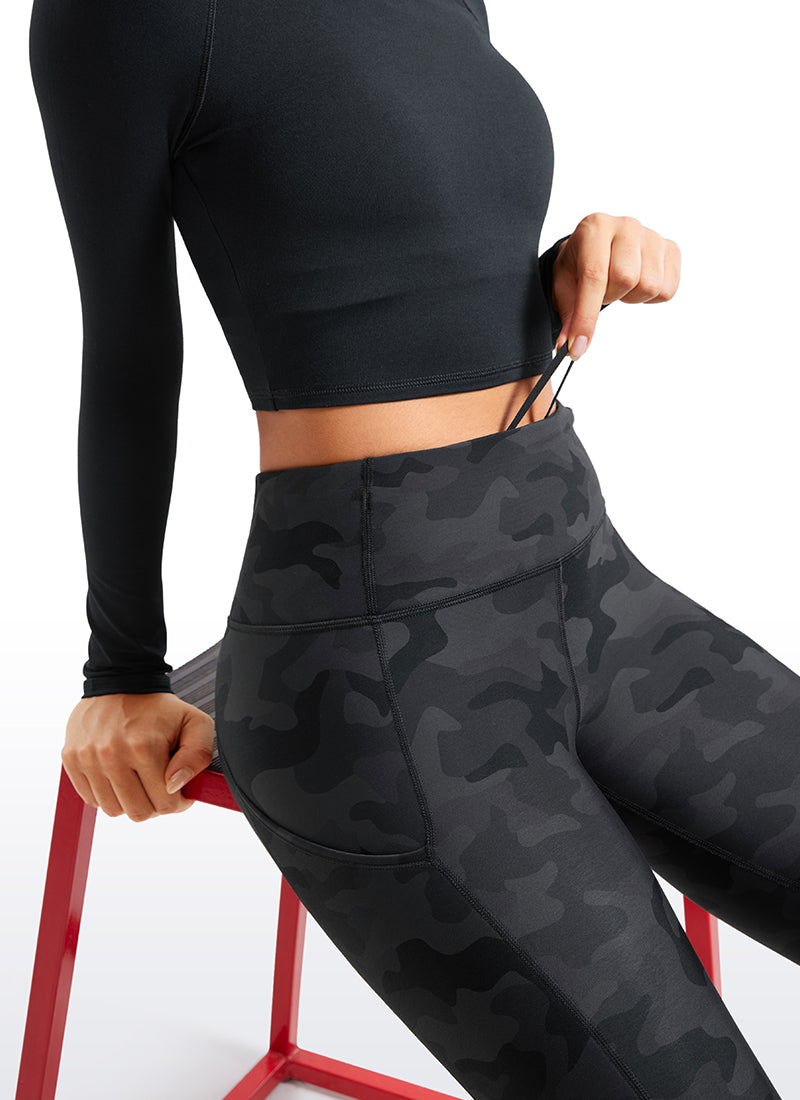 Leggings de poche ligné en molleton thermique 28 ''