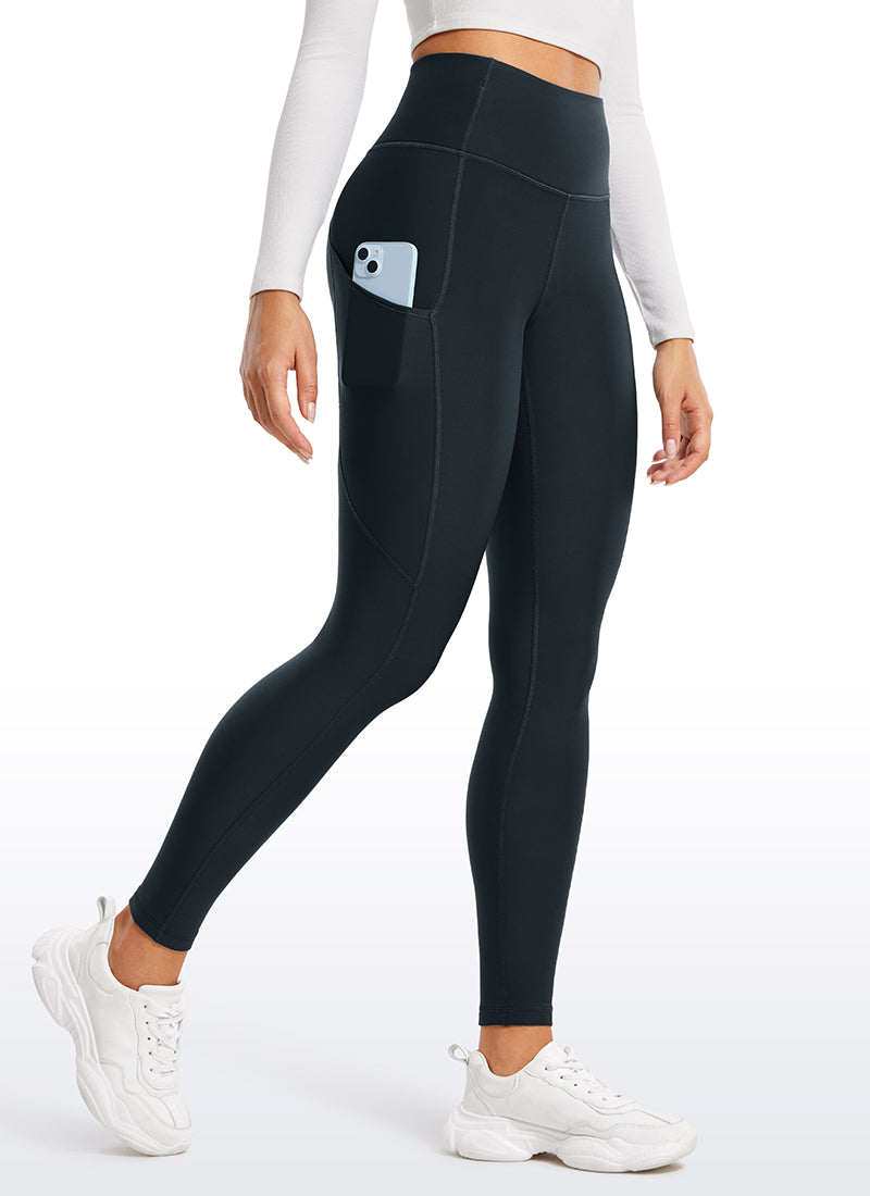 Leggings de poche ligné en molleton thermique 28 ''