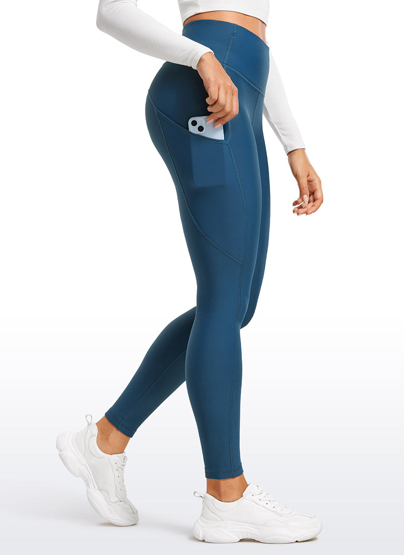 Leggings de poche ligné en molleton thermique 28 ''