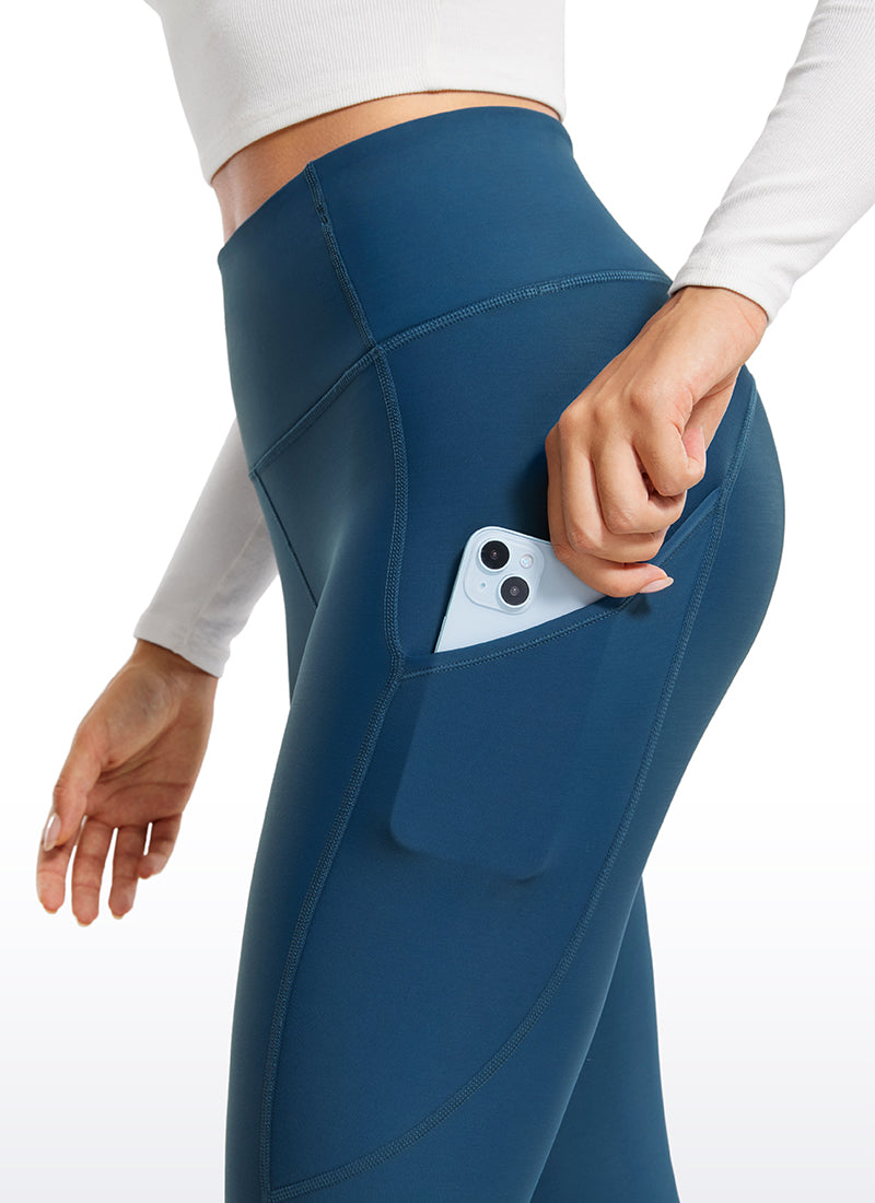 Leggings de poche ligné en molleton thermique 28 ''